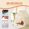 Beige Kids Yurt Tent, Indoor Outdoor Play Tent with Windows and Lamp